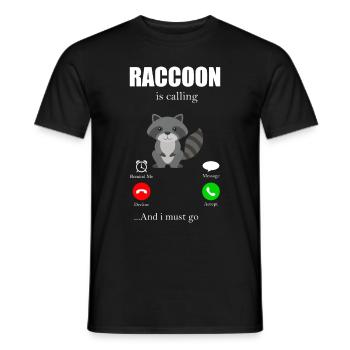 Raccoon Racoon animal gift ferret marten - Men's T-Shirt - black - Front - AI Model Male 178 light (178cm)