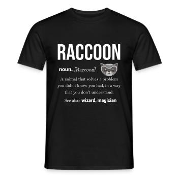 Raccoon Racoon animal gift ferret marten - Men's T-Shirt - black - Front - AI Model Male 178 light (178cm)