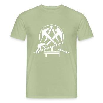 Dachdecker Tshirt Zunft Dachspengler Handwerk Dach - Männer T-Shirt - Sage - Vorne - AI Model Male 178 light (178cm)
