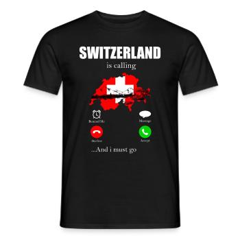 Suisse - T-shirt homme - noir - Devant - AI Model Male 178 light (178cm)