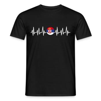 Serbien - Männer T-Shirt - Schwarz - Vorne - AI Model Male 178 light (178cm)