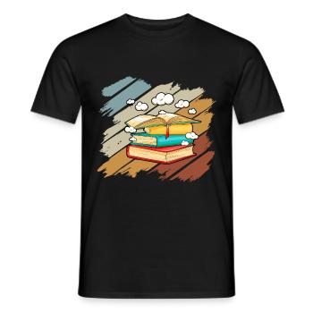 Buch Lesen Literatur Geschenk Bücher Bücherei - Männer T-Shirt - Schwarz - Vorne - AI Model Male 178 light (178cm)