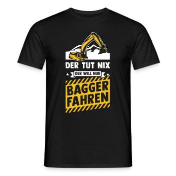 Bagger - Männer T-Shirt - Schwarz - Vorne - AI Model Male 178 light (178cm)
