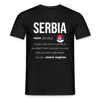 Serbia Flag Balkans Yugoslavia Srbija Gift - Men's T-Shirt - black - Front - AI Model Male 178 light (178cm)
