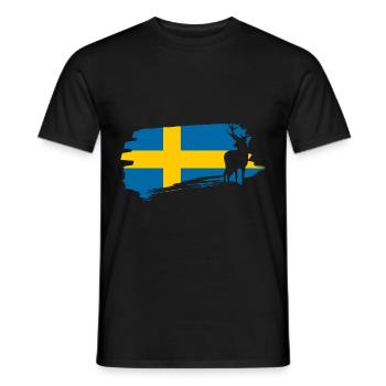 Suède - T-shirt homme - noir - Devant - AI Model Male 178 light (178cm)