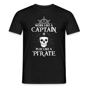 Pirate Cadeau Pirate Pirate Navire pirate Corsaire - T-shirt homme - noir - Devant - AI Model Male 178 light (178cm)