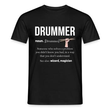 Drums Music Drummer Band Gift Set de batterie - T-shirt homme - noir - Devant - AI Model Male 178 light (178cm)