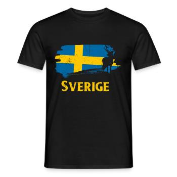 Suède - T-shirt homme - noir - Devant - AI Model Male 178 light (178cm)