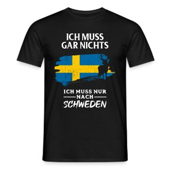 Schweden Flagge Tshirt - Männer T-Shirt - Schwarz - Vorne - AI Model Male 178 light (178cm)