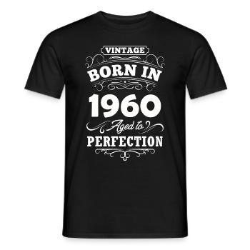 1960 Born vintage - Men's T-Shirt - black - Front - AI Model Male 178 light (178cm)