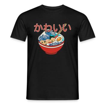 Ramen - T-shirt homme - noir - Devant - AI Model Male 178 light (178cm)