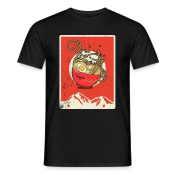 Ramen - T-shirt homme - noir - Devant - AI Model Male 178 light (178cm)