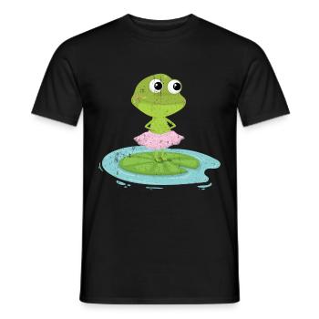 Grenouille crapauds amphibiens feuillus nature étang - T-shirt homme - noir - Devant - AI Model Male 178 light (178cm)