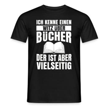 Buch Lesen Literatur Geschenk Bücher Bücherei - Männer T-Shirt - Schwarz - Vorne - AI Model Male 178 light (178cm)