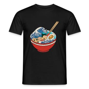 Ramen - T-shirt homme - noir - Devant - AI Model Male 178 light (178cm)