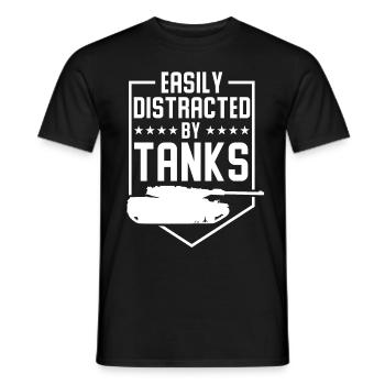 Tank Tshirt Military Army Army Tank Driver - Men's T-Shirt - black - Front - AI Model Male 178 light (178cm)