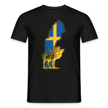 Schweden Tshirt Elch - Männer T-Shirt - Schwarz - Vorne - AI Model Male 178 light (178cm)
