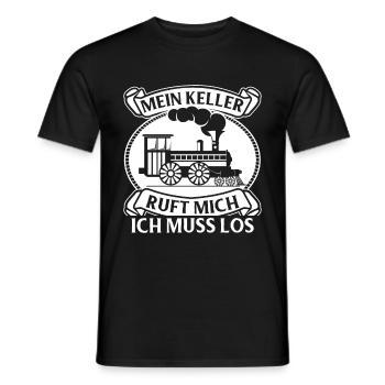 Modelleisenbahn Lokführer Bahnhof Modellbau S-Bahn - Männer T-Shirt - Schwarz - Vorne - AI Model Male 178 light (178cm)