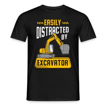 Excavator - Men's T-Shirt - black - Front - AI Model Male 178 light (178cm)