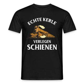 Modelleisenbahn Lokführer Bahnhof Modellbau S-Bahn - Männer T-Shirt - Schwarz - Vorne - AI Model Male 178 light (178cm)