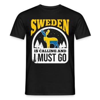 Suède - T-shirt homme - noir - Devant - AI Model Male 178 light (178cm)