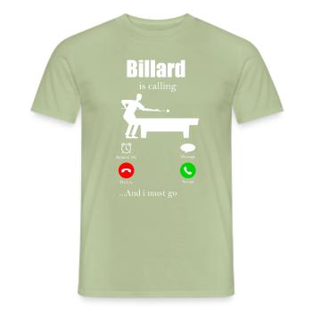 Billard - Männer T-Shirt - Sage - Vorne - AI Model Male 178 light (178cm)