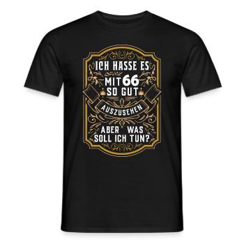 66. Geburtstag Geschenk Birthday Bursdag Jahrgang - Männer T-Shirt - Schwarz - Vorne - AI Model Male 178 light (178cm)