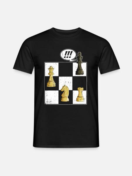 Schach Tshirt Schachbrett Schachmatt Schachspiel - Männer T-Shirt - Schwarz