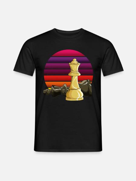 Échecs Échecs Échecs Checkmate Pièces d’échecs Roi - T-shirt homme - noir