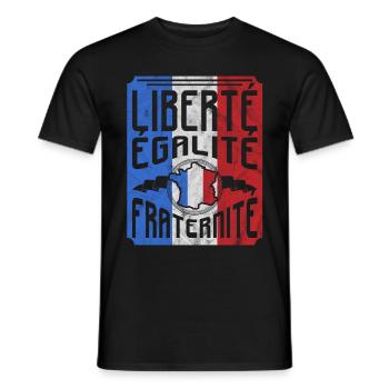 France - T-shirt homme - noir - Devant - AI Model Male 178 light (178cm)