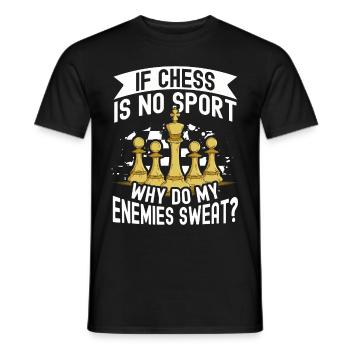 Chess Tshirt Chessboard Checkmate Chess Game - Men's T-Shirt - black - Front - AI Model Male 178 light (178cm)