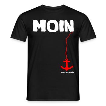 Moin | Begrüßung Norddeutschland Küste Norden - Männer T-Shirt - Schwarz - Vorne - AI Model Male 178 light (178cm)