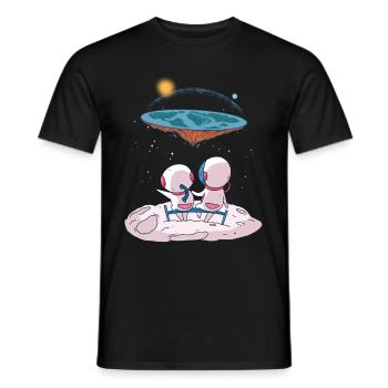 The earth is flat - Men's T-Shirt - black - Front - AI Model Male 178 light (178cm)