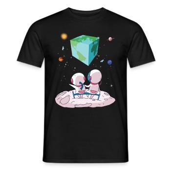 The earth is a cube - Men's T-Shirt - black - Front - AI Model Male 178 light (178cm)