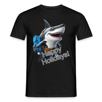 Glücklicher Hai - Männer T-Shirt - Schwarz - Vorne - AI Model Male 178 light (178cm)