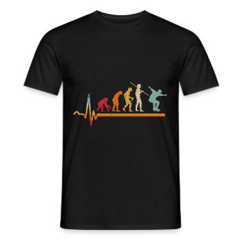 Vintage Herzschlag Skater Evolution Skateboarder - Männer T-Shirt - Schwarz - Vorne - AI Model Male 178 light (178cm)