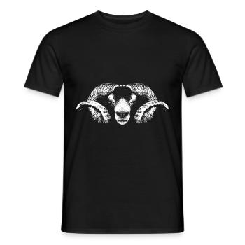 Aries / Portrait / White / Head - Men's T-Shirt - black - Front - AI Model Male 178 light (178cm)