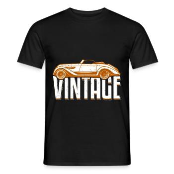 Vintage Car Old Car Oldschool - Men's T-Shirt - black - Front - AI Model Male 178 light (178cm)