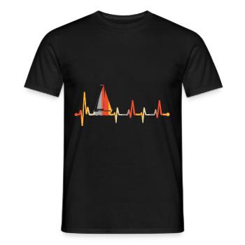 Heartbeat Sailors - Men's T-Shirt - black - Front - AI Model Male 178 light (178cm)