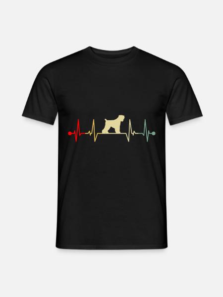 Black Russian Terrier Herzschlag Vintage - Männer T-Shirt - Schwarz