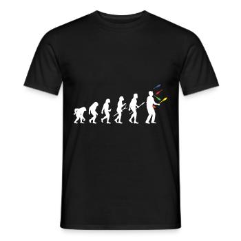Evolution Jongleur Manege Zirkus Circus Jonglieren - Männer T-Shirt - Schwarz - Vorne - AI Model Male 178 light (178cm)