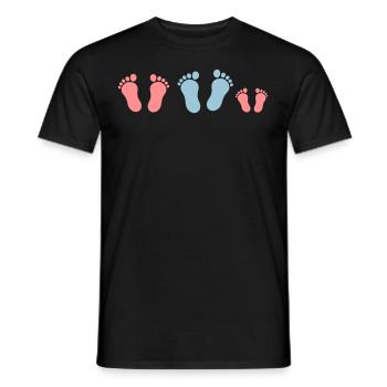 footprint_family_with_girl_2c - T-shirt homme - noir - Devant - AI Model Male 178 light (178cm)
