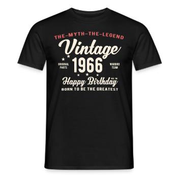 Vintage 1966 Classic Geburtstag Geschenk Idee - Männer T-Shirt - Schwarz - Vorne - AI Model Male 178 light (178cm)