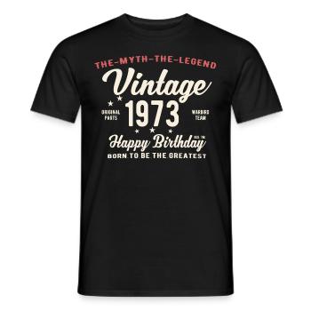Vintage 1973 Classic anniversaire cadeau idée - T-shirt homme - noir - Devant - AI Model Male 178 light (178cm)