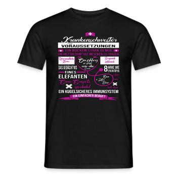 Geschenk Krankenschwester EKG Herzschlag pfleger - Männer T-Shirt - Schwarz - Vorne - AI Model Male 178 light (178cm)