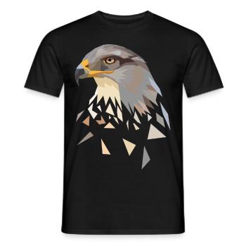 Eagle Geometric Low Poly Eagle's Head - Men's T-Shirt - black - Front - AI Model Male 178 light (178cm)