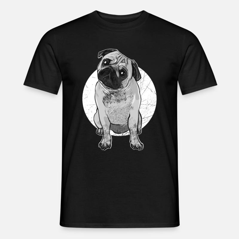 Mops - Männer T-Shirt - Schwarz