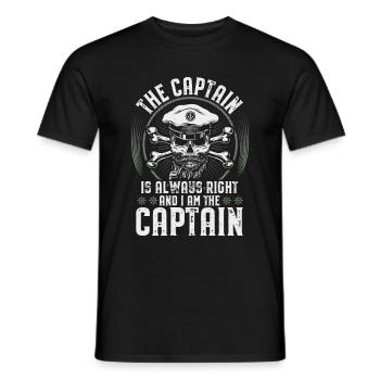Capitaine skipper yacht à voile voilier bateau à voile - T-shirt homme - noir - Devant - AI Model Male 178 light (178cm)