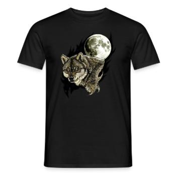 Wolf design - Männer T-Shirt - Schwarz - Vorne - AI Model Male 178 light (178cm)