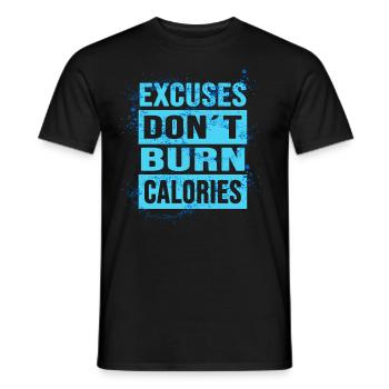 Fitness Bodybuilding No Excuses Sport Protein - Men's T-Shirt - black - Front - AI Model Male 178 light (178cm)